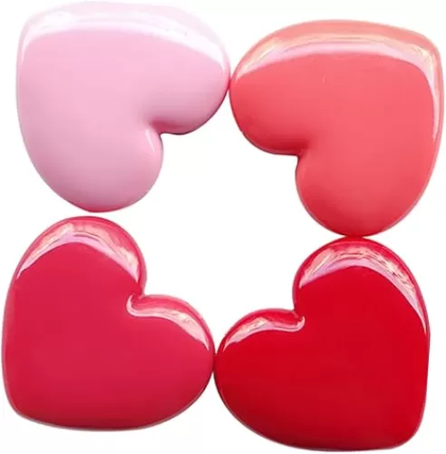 3sets Heart Shape Lipstick Case Plastic Highlighter Case Makeup Sub Container for Women 4pcs*3