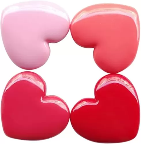4Pcs Heart Shaped Refillable Cosmetic Container for Lipstick Eyeshadow Lightweight Travel Cases for Creams for Daily Use Travel