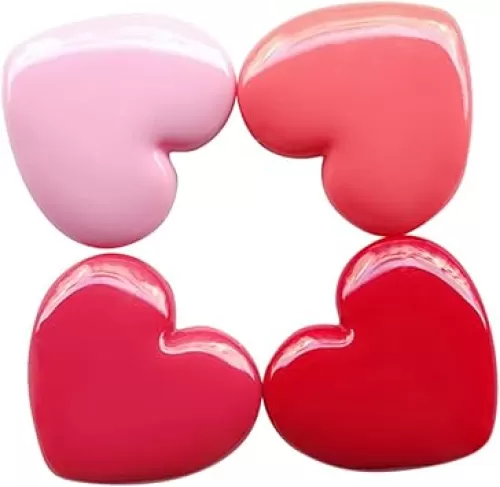 4Pcs Heart Shaped Refillable Cosmetic Containers for Lipstick Eyeshadow Blusher Travel Friendly Makeup Depotting Jars Assortment