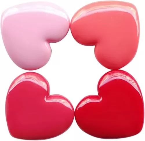 4PCS Refillable Heart Shape Container Case for Lipstick Eyeshadow Blusher Lightweight Travel Cosmetic Storage for Women Random Color