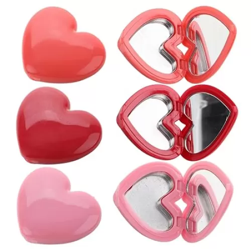 8pcs Empty Heart Makeup Palette with Mirror, Diy Eyeshadow Powder Blush Lipstick Palette for Travel Skincare Storage