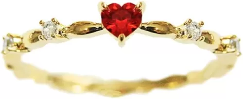 925 Sterling Silver Shiny Heart Shape Cubic Zirconia Gold Plating Rings Red Diamond Rings for Women Jewelry Findings Earring Backs Findings