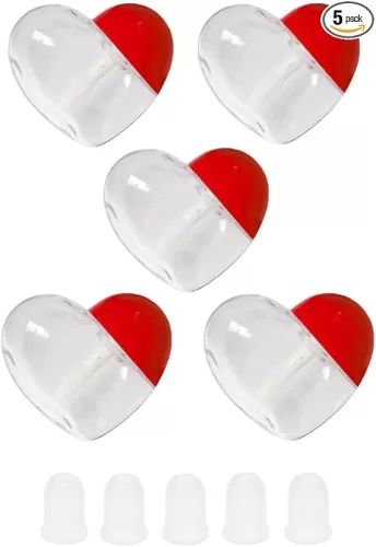 AKOAK 5 Pcs 5ml Empty Bottle of Heart-shaped Lip Gloss, Reusable, Creative and Lovely Handmade DIY Lipstick Box, Suitable for Girls to Use DIY Makeup