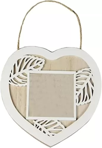 Alipis Heart-shaped Wooden Photo Frame European Style Memorial Frame Wall Decor for Bedroom Living Room