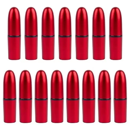 AUEAR, Empty Lipstick Tubes Bullet Shaped Holders Lip Balm Container for DIY (Red, 15 Pack)