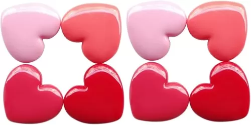 Beaupretty 2sets Heart Shape Refillable Containers for Lipstick Eyeshadow and Blusher Lightweight Travel Bottles for Makeup Safe Material Color Random Random Color 4pcs*2