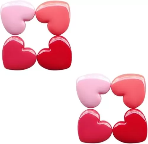 Beaupretty 2sets Heart Shape Refillable Cosmetic Containers for Travel Lightweight Odorless Cases for Lipstick Eyeshadow and Creams for Women Random Color 4pcs*2