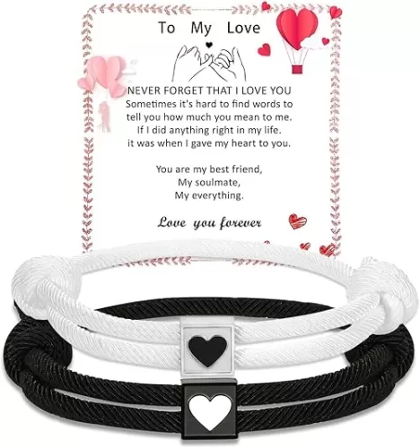 Couple Gifts Bracelets Matching Bracelets Adjustable Rope Bracelets for Couples Christmas Anniversary Valentines Gifts for Him HerBoyfriend Girlfriend Lovers Husband Wife