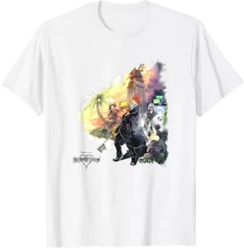 Disney Kingdom Hearts Characters Clock Tower Group Shot T-Shirt