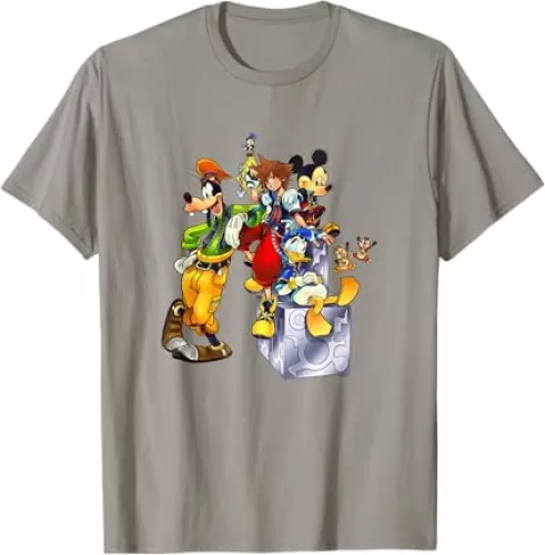 Disney Kingdom Hearts Goofy Mickey & Donald Sora Block Shot T-Shirt