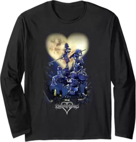 Disney Kingdom Hearts Group Shot Logo Long Sleeve T-Shirt