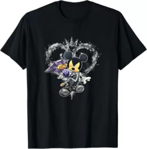 Disney Kingdom Hearts Hero Mickey Faded Smokey Heart Logo T-Shirt