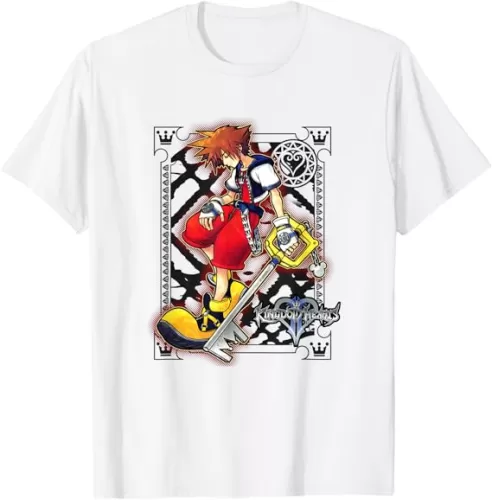 Disney Kingdom Hearts II Glowing Sora Playing Card Portrait T-Shirt