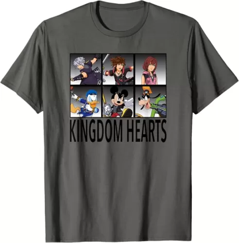 Disney Kingdom Hearts III Character Action Grid T-Shirt T-Shirt