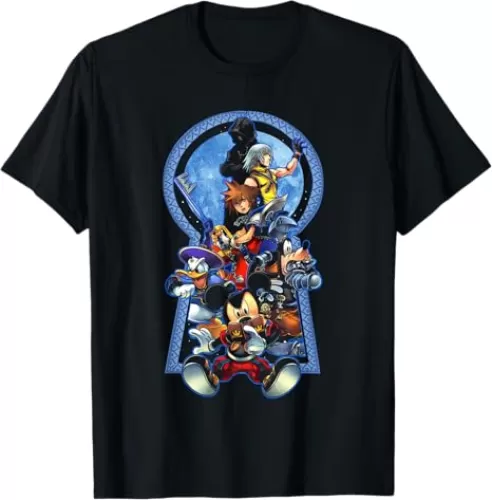 Disney Kingdom Hearts Key To The Kingdom Group Shot Poster T-Shirt