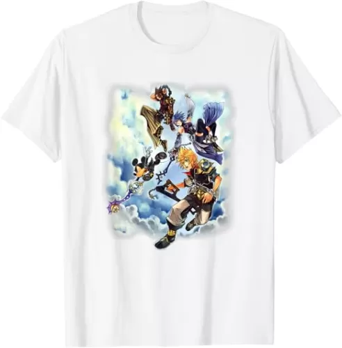 Disney Kingdom Hearts Main Characters Falling From Heaven T-Shirt
