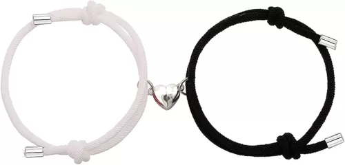 Dlihc 2pcs Couples Bracelets for Women Men, Matching Bracelets for Couples, Matching Heart Bracelets for Boyfriend Girlfriend Best Friend