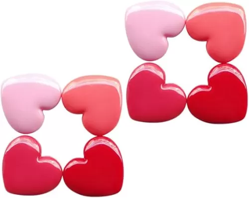 DOITOOL 8pcs Heart Shaped Eyeshadow Palette Empty Lipstick Case with Mirror Refillable Makeup Dispenser Pan Cosmetic Sample Containers for DIY Valentines Day