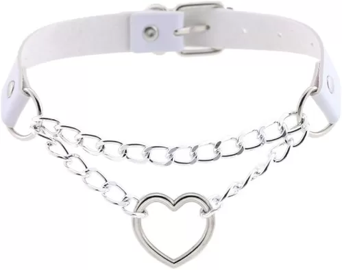 eYLun Women Heart Leather Choker Collar Necklace Goth Punk Rock Leather Pendant Necklaces
