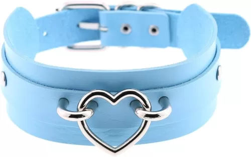 eYLun Women Leather Necklaces Collar Choker Heart Punk Rock Adjustable Collar Necklaces