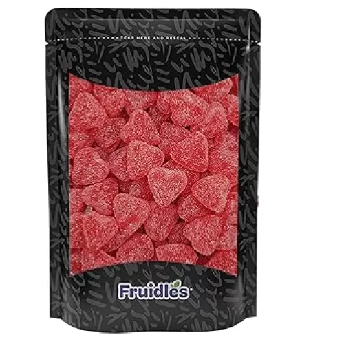 Fruidles Sour Cherry Hearts Jelly, Delicious Gummy Candy, Fun and Festive Holiday Snacking, Party Favor (1 Pound)