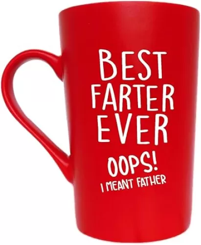 Funny Christmas Coffee Mug for Dad, Fun Gifts from Daughter Son, Red 12 Oz