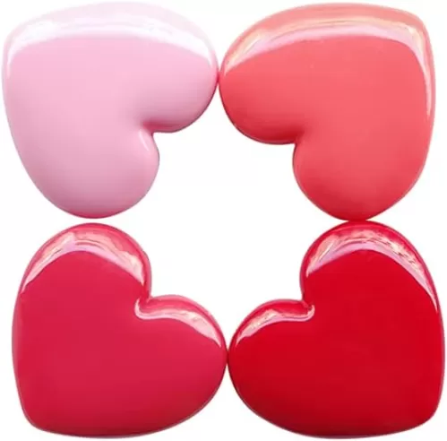 Gatuida 4PCS Refillable Heart Shape Cosmetic Container for Lipstick Eyeshadow and Blusher Lightweight Travel Bottles for Beauty the Go Random Color