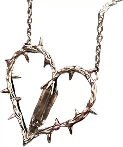 Gothic Thorns Heart Witch Necklace Punk Unisex Barbed Wire Choker Neklace Promise Jewelry