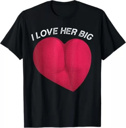 I Love Her Thicc Big Heart Shaped Ass. Funny big butt lover Premium T-Shirt