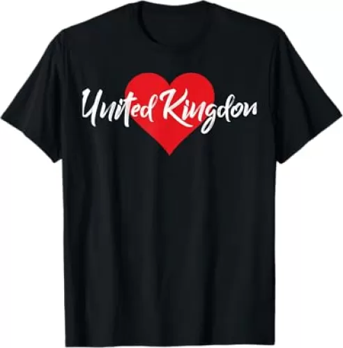 I Love United Kingdom Heart For Men Women Souvenir Stuff T-Shirt