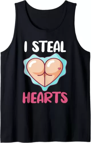 I Steal Hearts Shirt Valentines Day Cute Heart Shape Butt Tank Top