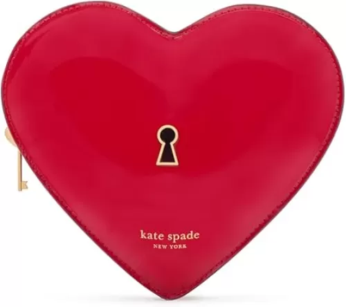 kate spade new york Key to My Heart Patent Leather 3D Micro Crossbody, Cherry Rouge