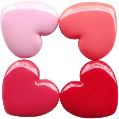Kichvoe Refillable Lipstick Box 4pcs Heart Shape Travel Containers for Creams Cosmetics Color