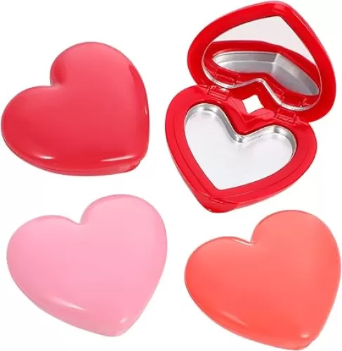 LIFKOME 4Pcs Heart Shaped Lipstick Containers with DIY Empty Cosmetic Sample Cases for Travel present for Women for Blush Eyeshadow and Lipstick