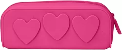 Makeup Bag Cosmetic Bag Heart Cosmetic Pouch Pencil Case Toiletry Bag Silicon Makeup Organizer Bag for Makeup Brush