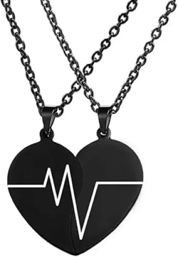 MJartoria Best Friend Necklaces BFF Necklace for 2 Friendship Valentines Day Gifts Matching Heart Pendant Necklace Best Friends Forever