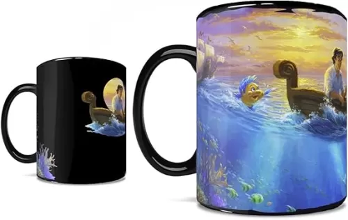 Morphing Mugs Disney – The Little Mermaid – Falling in Love – One 16 oz Heat Sensitive Clue Mug – Full Image Revealed When HOT Liquid Is Added