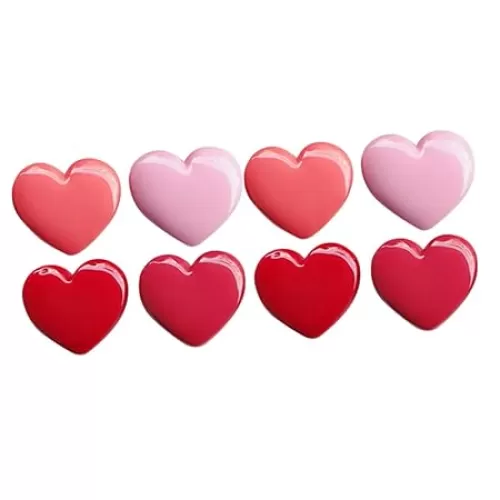 NOLITOY 2sets Heart Shape Mini Empty Compact Makeup Box Mirror Plastic Lipstick Container 4pcs*2