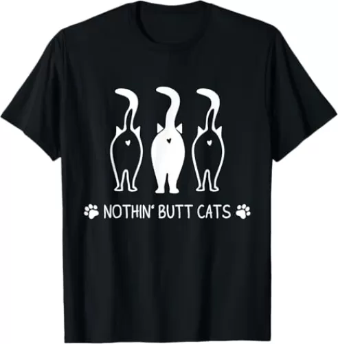 Nothin Butt Cats Funny Heart-Shaped Kitty Buns Pun T-Shirt