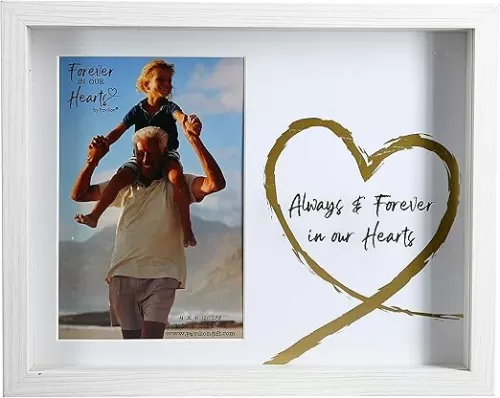 Pavilion - Always & Forever in Our Hearts - 7.5x9.5 Inch Easel Back Vertical Picture Frame