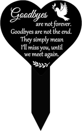 Roowest Heart Memorial Remembrance Plaque Stake Acrylic Grave Marker for Cemetery Black Memorial Garden Sympathy Grave Stake for Outdoors Yard Grave Waterproof Cemetery Decor, Heart Shape(Pigeon)