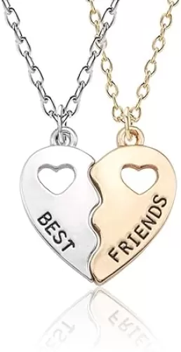 Sisadodo BFF Friendship Necklace for 2 - Best Friend Necklaces BFF Gifts for 2 Matching Heart Best Friends Forever Pendant Necklaces Set¡­