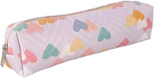Small Pencil Pouch Cute Makeup Heart Pen Bag Women Office Stationery Comestic Bag