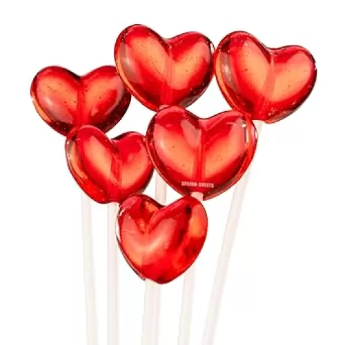Sparko Sweets Cherry Red Heart Twinkle Pops Lollipops, 100 Count, Handcrafted in the USA, 11-Inch Long Stems, Delicious Cherry Flavor, 5 lbs Bulk Candy – Perfect for Valentine’s Day, Weddings, Party Favors, Candy Buffets, and Romantic Celebrations
