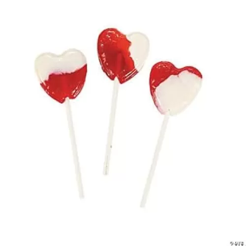 Strawberry N' Cream Heart Shaped Valentine's Day Suckers - 1.5 lbs - 38 individually wrapped Lollipops - Valentine's Day and Party Candy