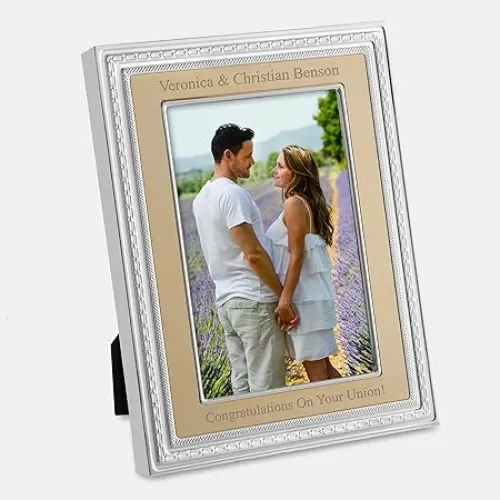 THINGS REMEMBERED Engraved Vera Wang Wedgwood With Love 5x7 Frame (Free Customization)