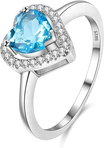 Uloveido Platinum Plated Crystal Love Heart Solitaire Wedding Promise Rings Valentines Gifts for Women Female Y3130