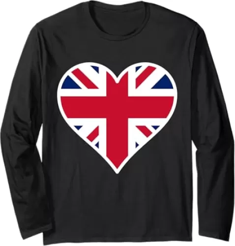 United Kingdom Flag Heart UK United Kingdom Love Long Sleeve T-Shirt