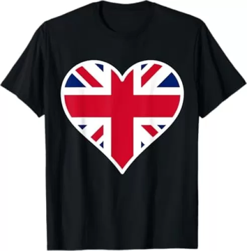 United Kingdom Flag Heart UK United Kingdom Love T-Shirt