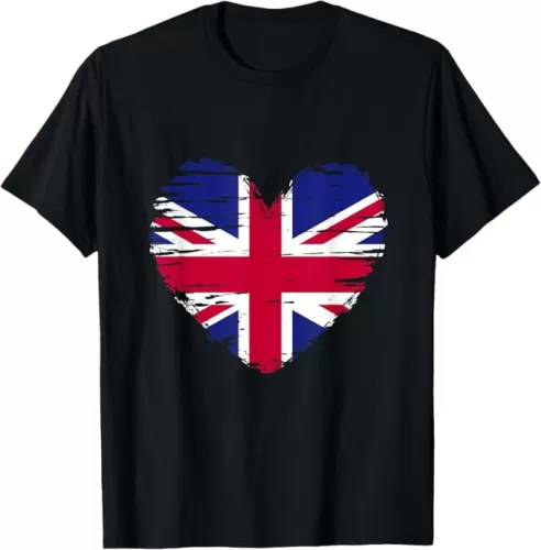 United Kingdom Heart British Flag British Pride T-Shirt